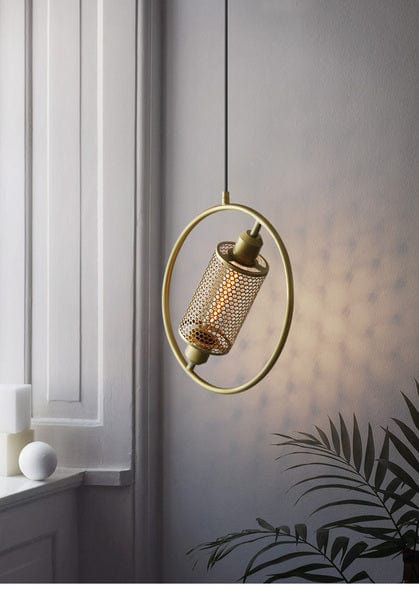 CHITA Industrial Mesh Vintage Gold Finish Pendant-Ceiling Light Fixtures-Lectory